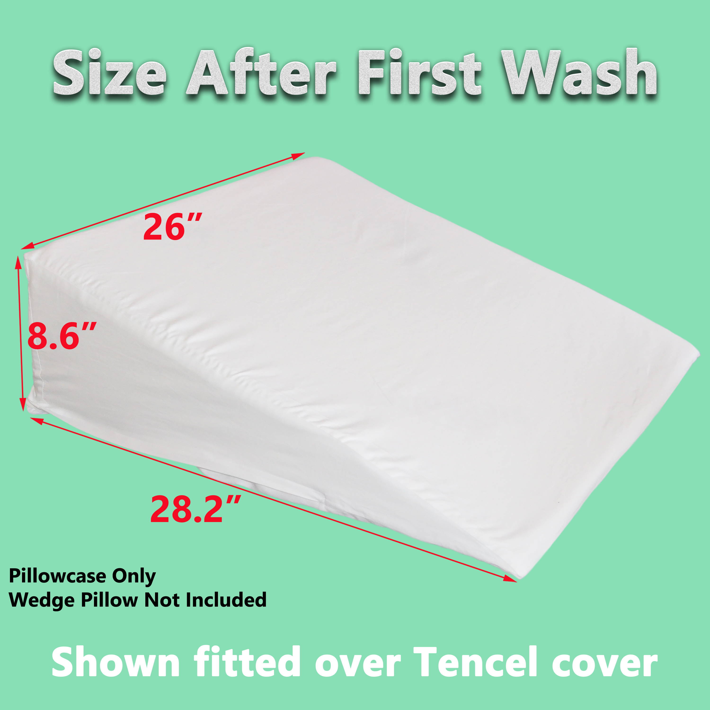 White 100 Egyptian Cotton Wedge Pillowcase (Loose Fitting ) for Our 8